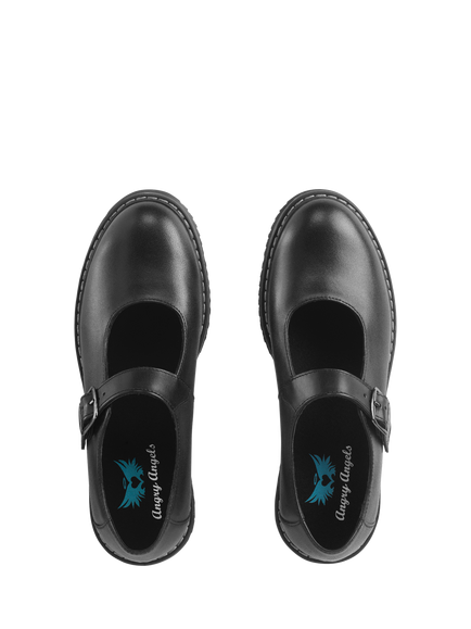 Start-Rite Kids' Angry Angels Embrace School Shoes, Black Leather - view 2, Black Leather