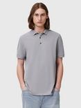 AllSaints Slim Fit Short Sleeve Cotton Polo Shirt, Pack of 2, Grey/Purple