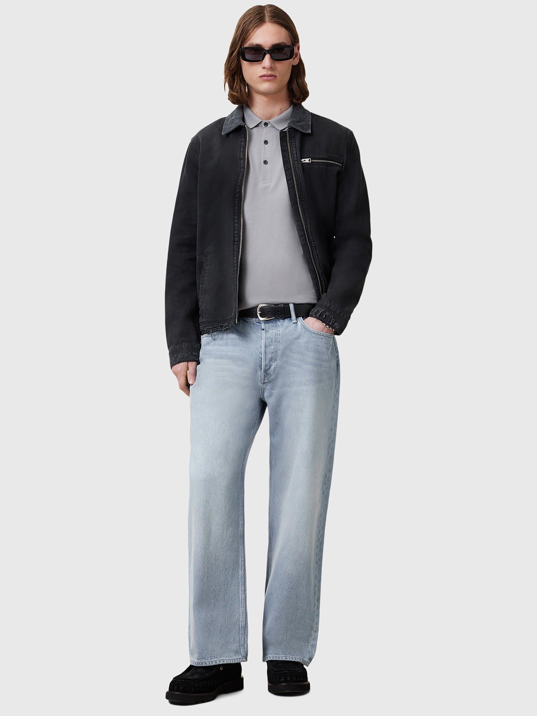 Product image 10 of 10, which shows AllSaints Slim Fit Short Sleeve Cotton Polo Shirt, Pack of 2, Grey/Purple, L