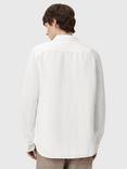 AllSaints Bandol Long Sleeve Linen Blend Shirt, White