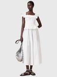 AllSaints Halia Ruffle Maxi Dress, Optic White
