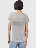 AllSaints Thea Sparkle Mesh Top, Silver