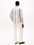 Tommy Hilfiger Striped Regatta Oxford Cotton Blend Shirt, Orange/Multi