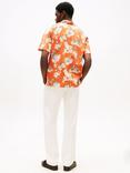 Tommy Hilfiger Short Sleeve Lightweight Floral Print Shirt, Orange/Multi, Orange/Multi