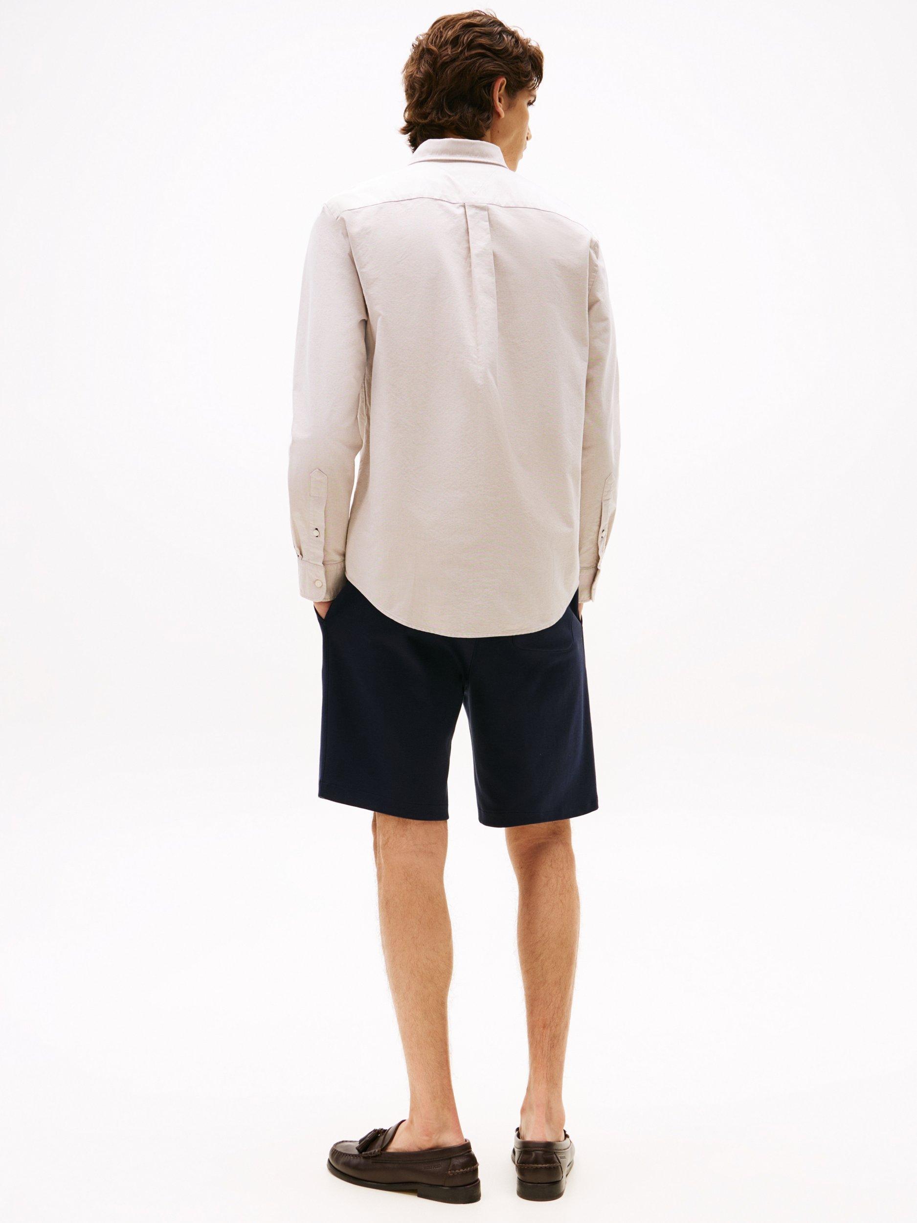 Product image 2 of 5, which shows Tommy Hilfiger Cotton Blend Regular Fit Oxford Shirt, Light Brown, S