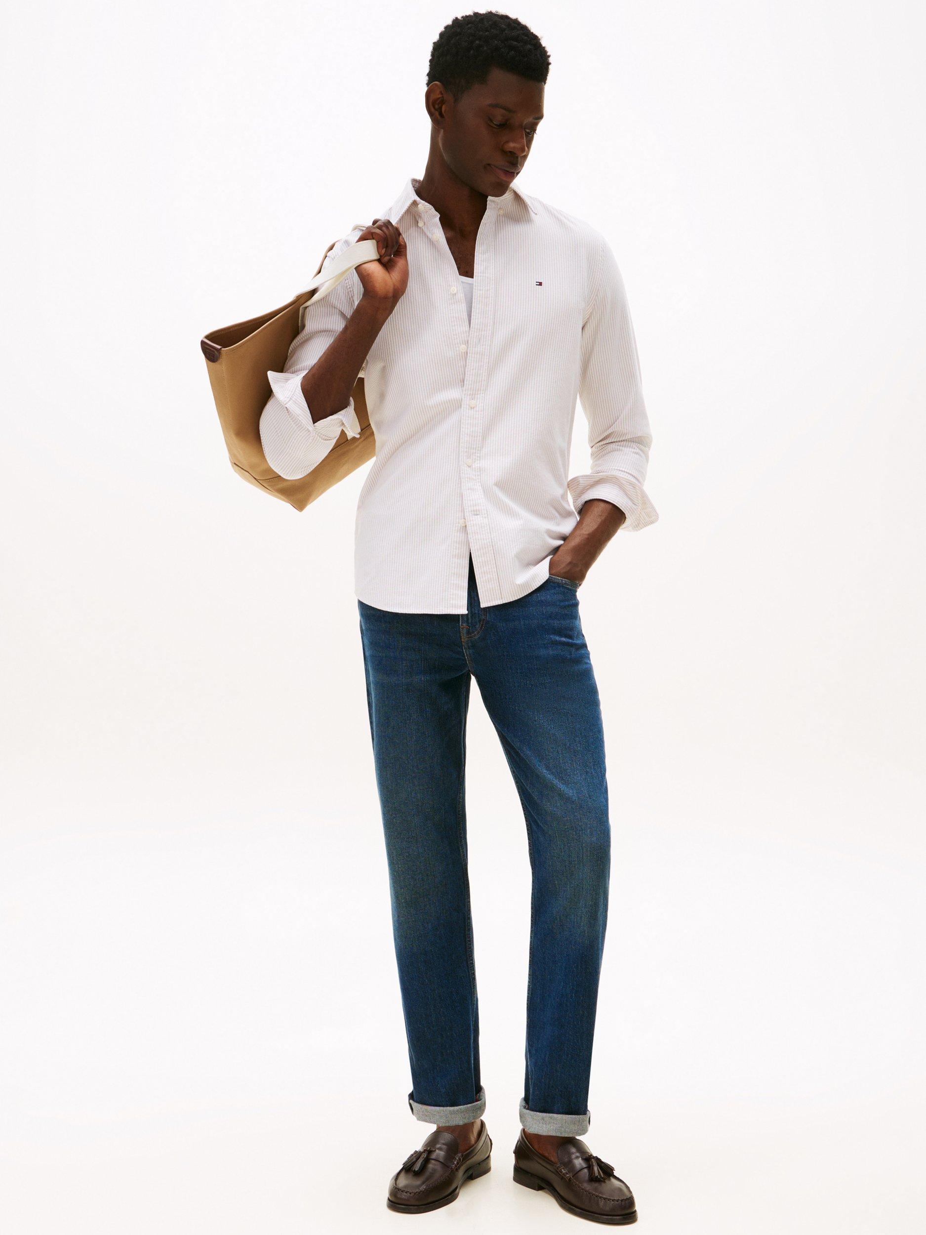 Product image 3 of 5, which shows Tommy Hilfiger Regular Fit Oxford Shirt, Red/Multi, S