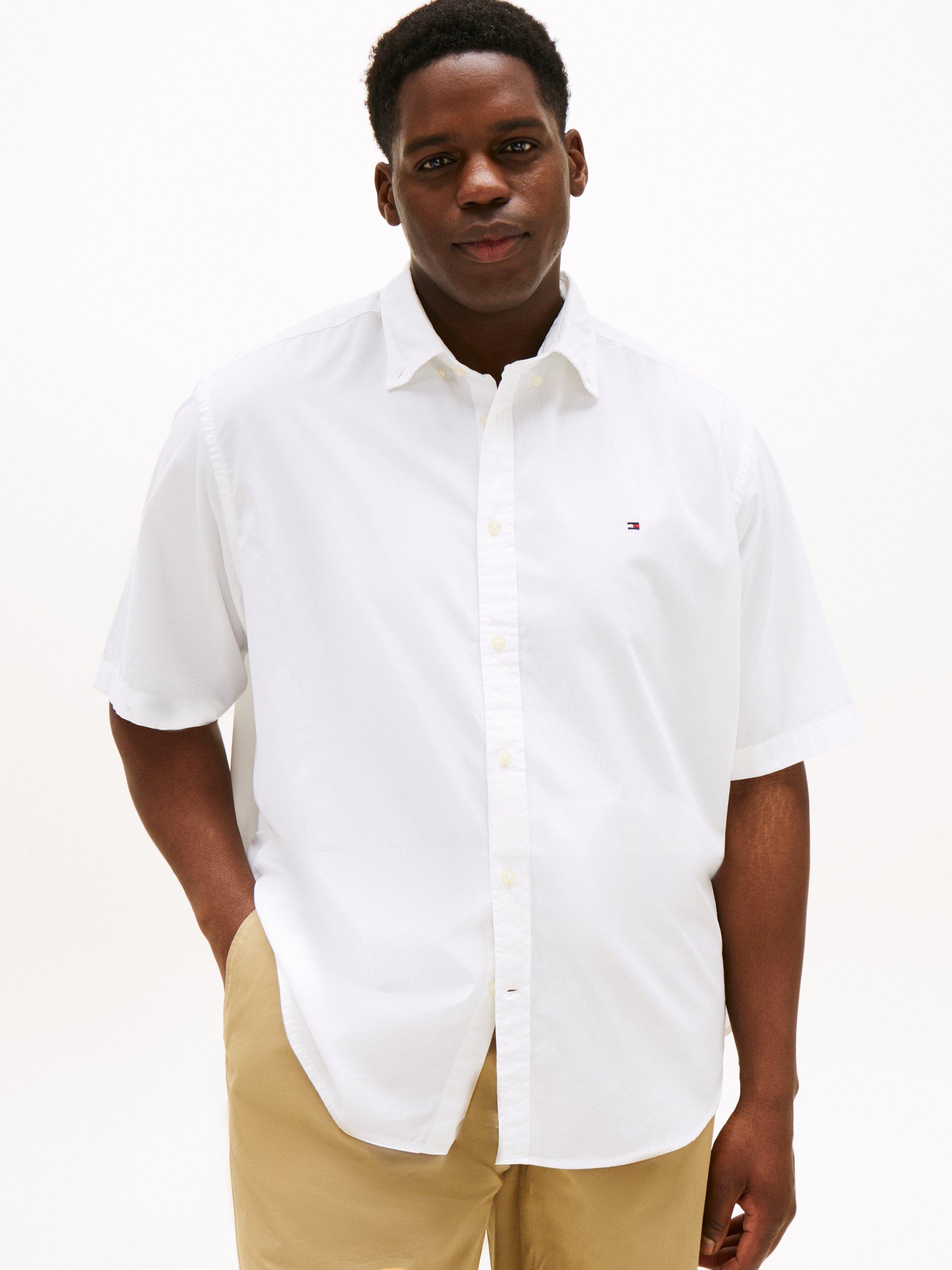 Tommy Hilfiger Short Sleeve Poplin Cotton Shirt, White