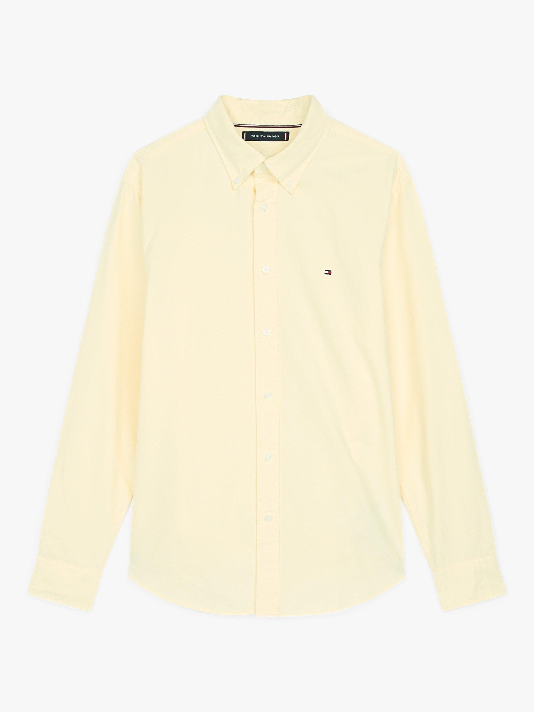 Product image 5 of 11, which shows Tommy Hilfiger Cotton Blend Regular Fit Oxford Shirt, Light Yellow, S