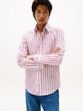 Tommy Hilfiger Regular Fit Pin Stripe Shirt, Medium Red/Multi