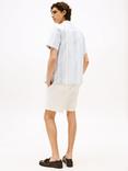 Tommy Hilfiger Cotton Regular Fit Stripe Camp Collar Shirt, Breezy Blue/Ivory