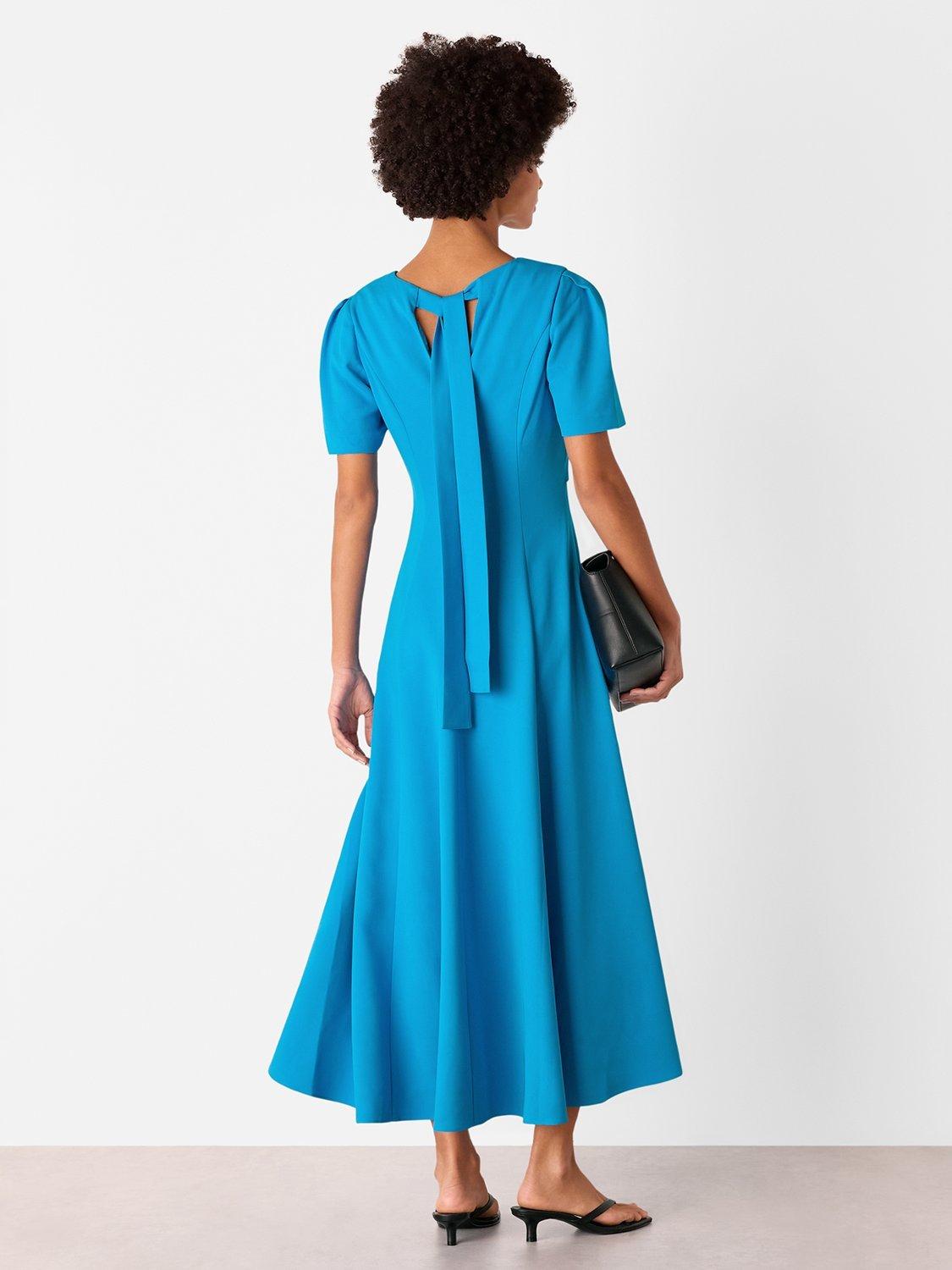 Product image 2 of 5, which shows Whistles Panel Detail V-Neck Dress, Blue, 6