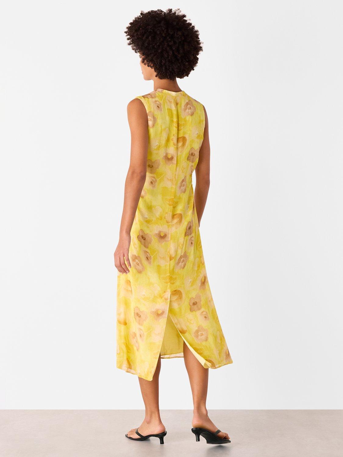 Product image 2 of 5, which shows Whistles Sunshine Floral Textured Dress, Yellow/Multi, 6