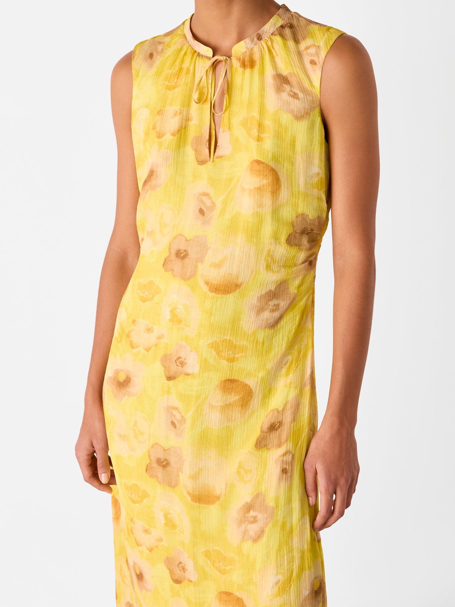 Product image 4 of 5, which shows Whistles Sunshine Floral Textured Dress, Yellow/Multi, 6