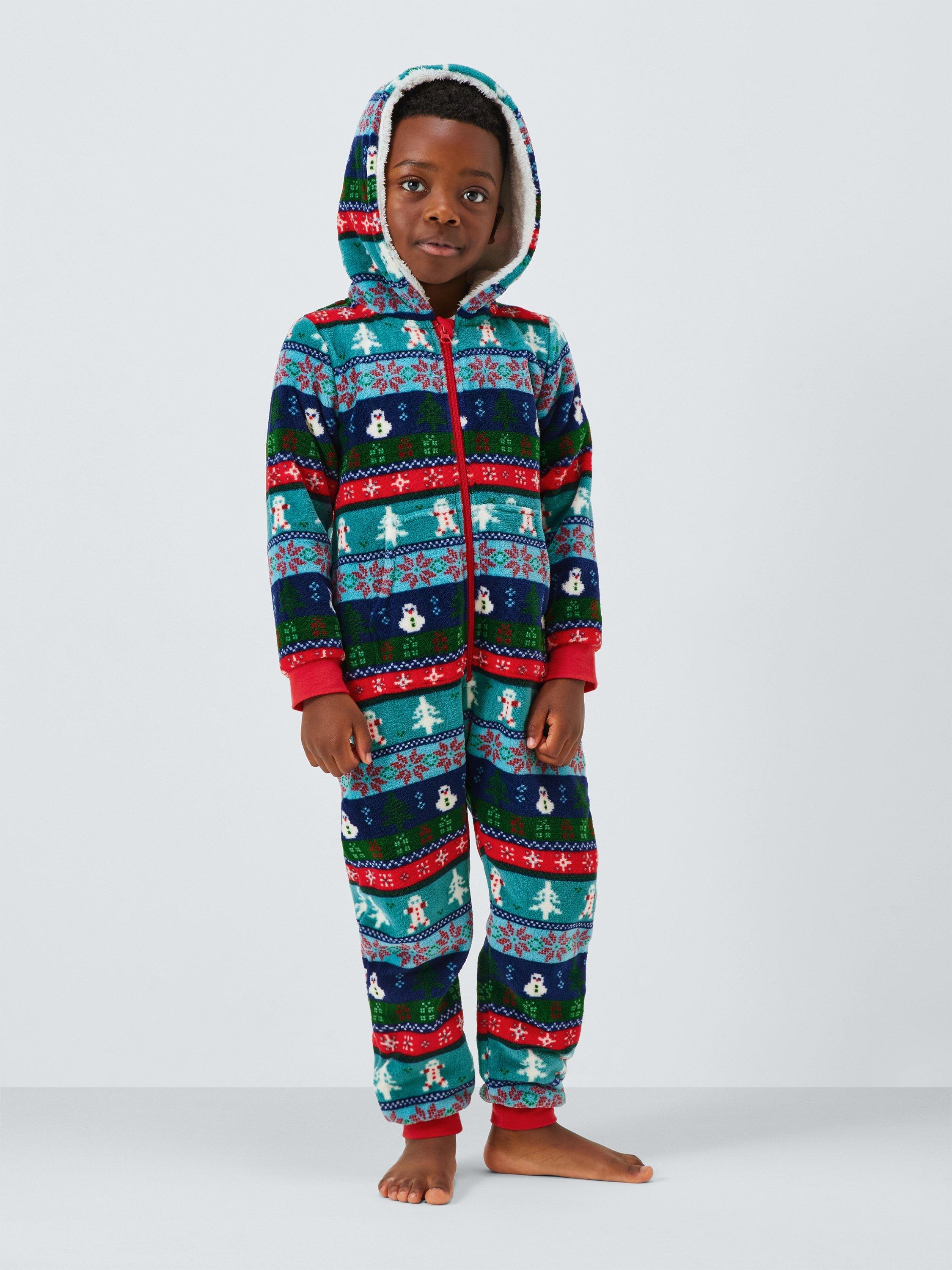 Product image 2 of 7, which shows John Lewis Kids' Fairisle Onesie, Green, 3 years
