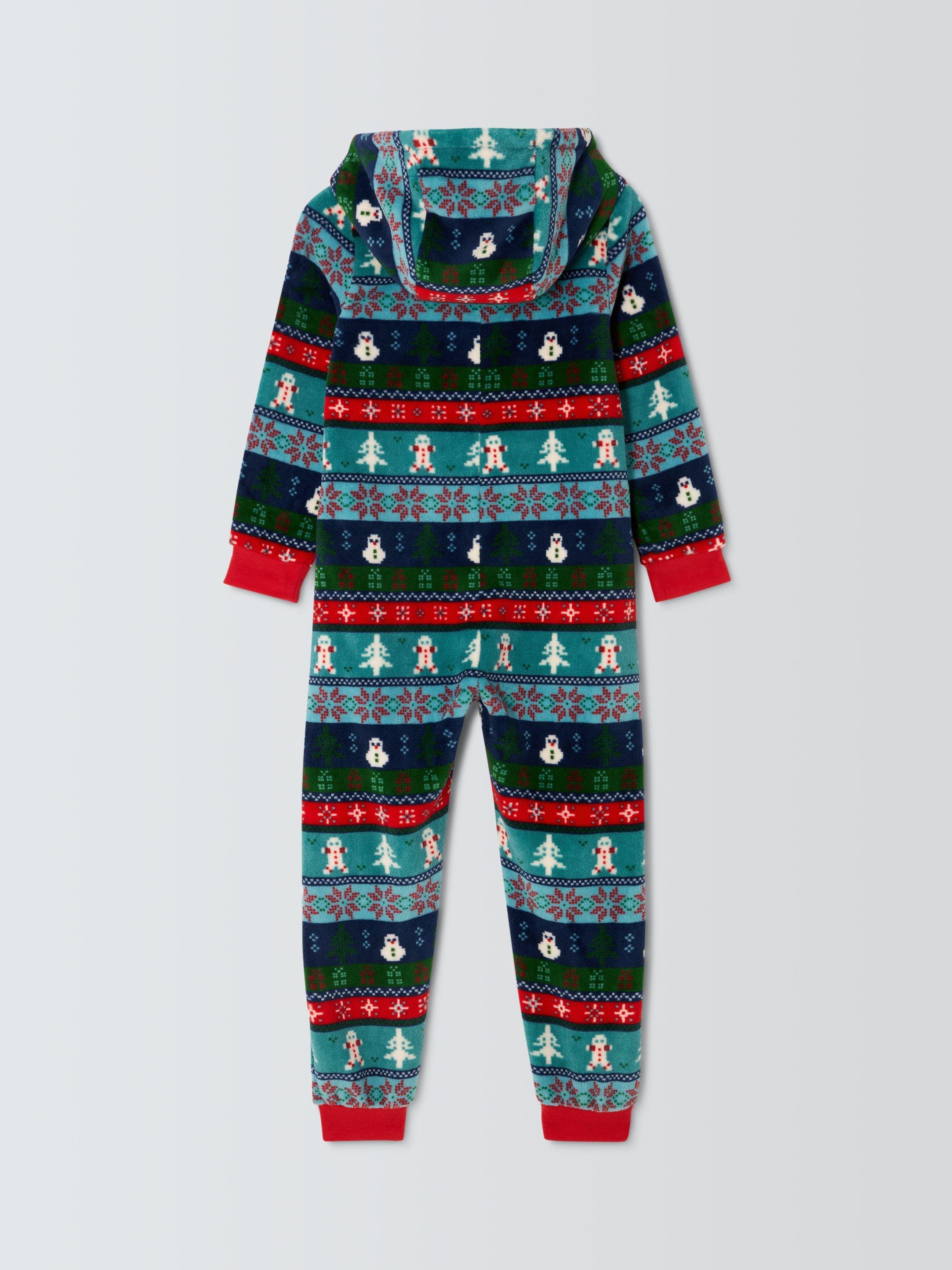 Product image 6 of 7, which shows John Lewis Kids' Fairisle Onesie, Green, 3 years