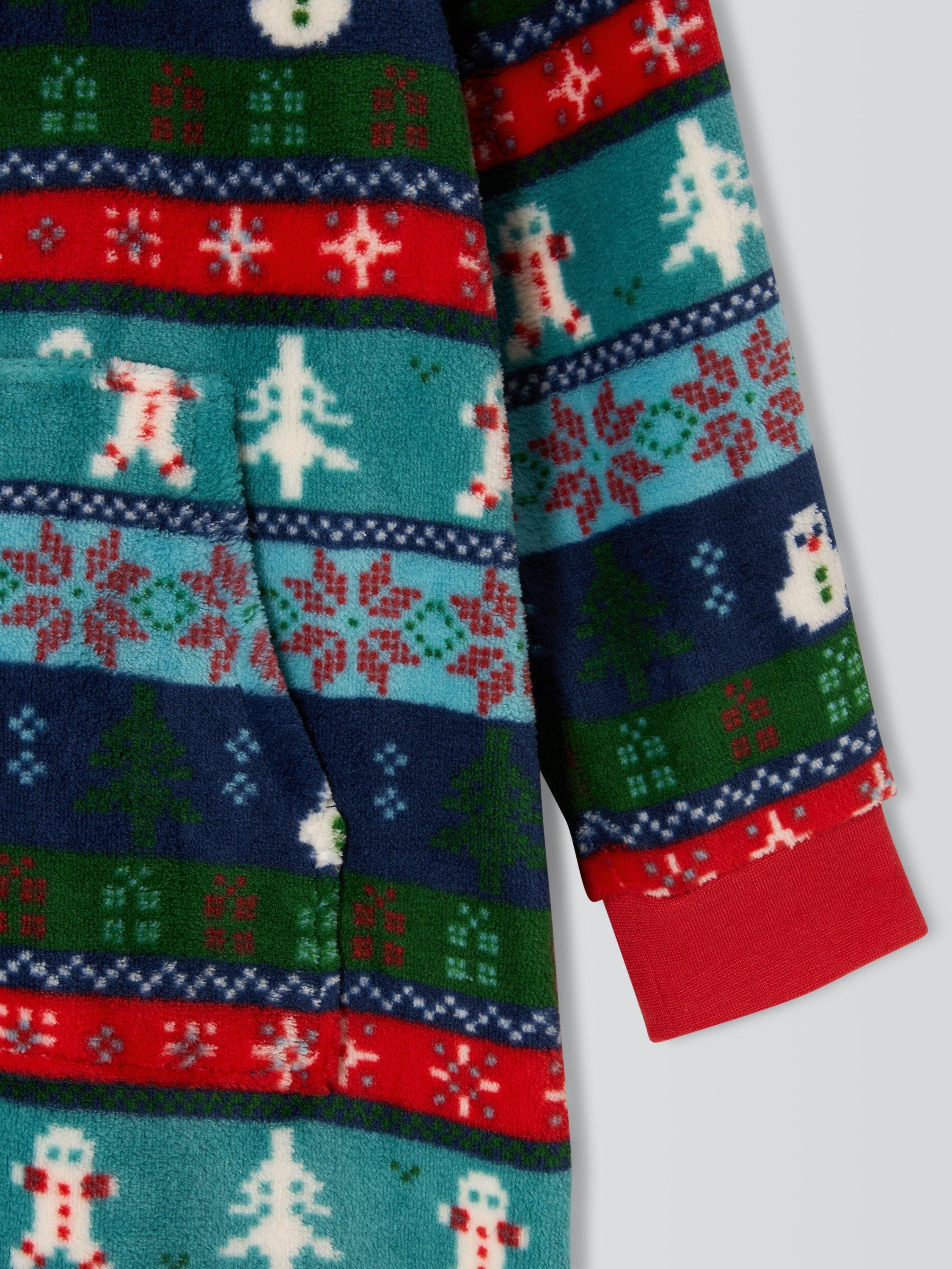 Product image 7 of 7, which shows John Lewis Kids' Fairisle Onesie, Green, 3 years