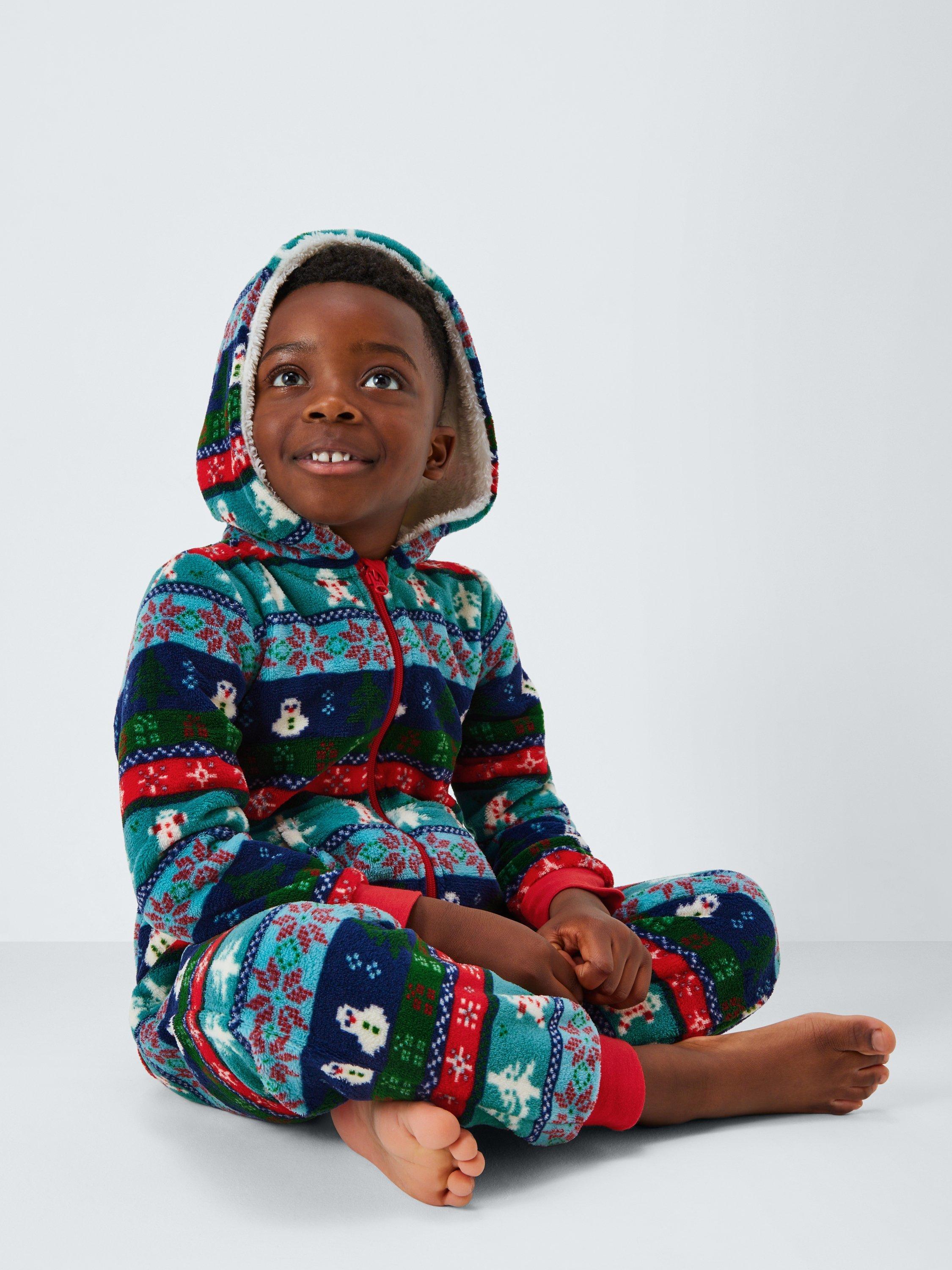 Product image 5 of 7, which shows John Lewis Kids' Fairisle Onesie, Green, 3 years