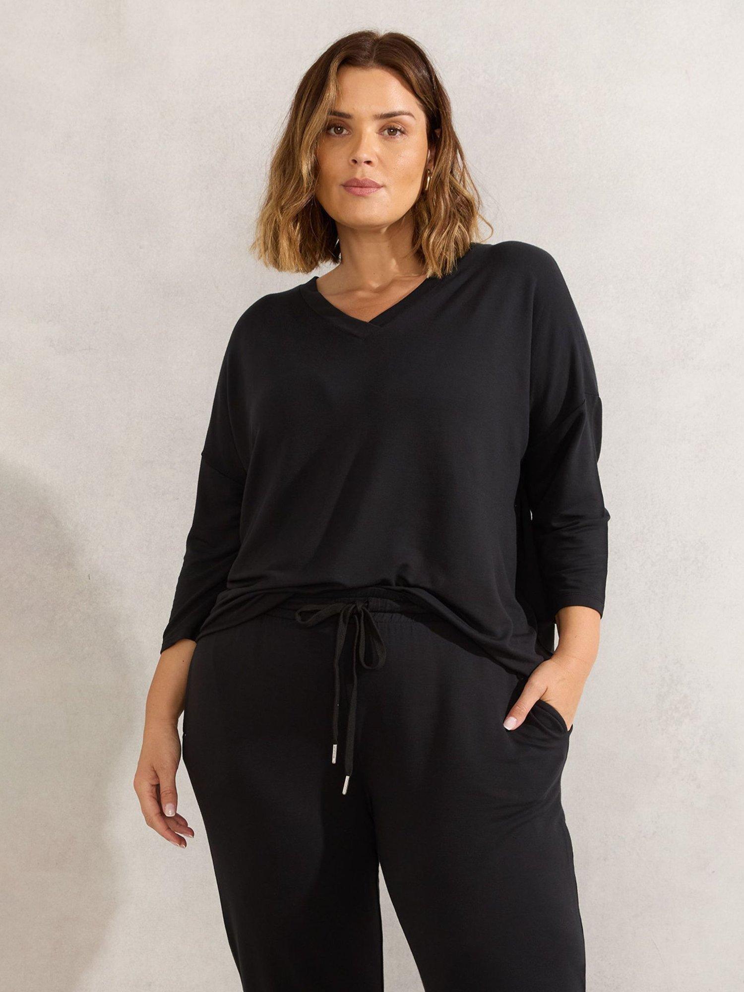 Product image 1 of 4, which shows Live Unlimited Curve Lightweight Jersey Top, Black, 12