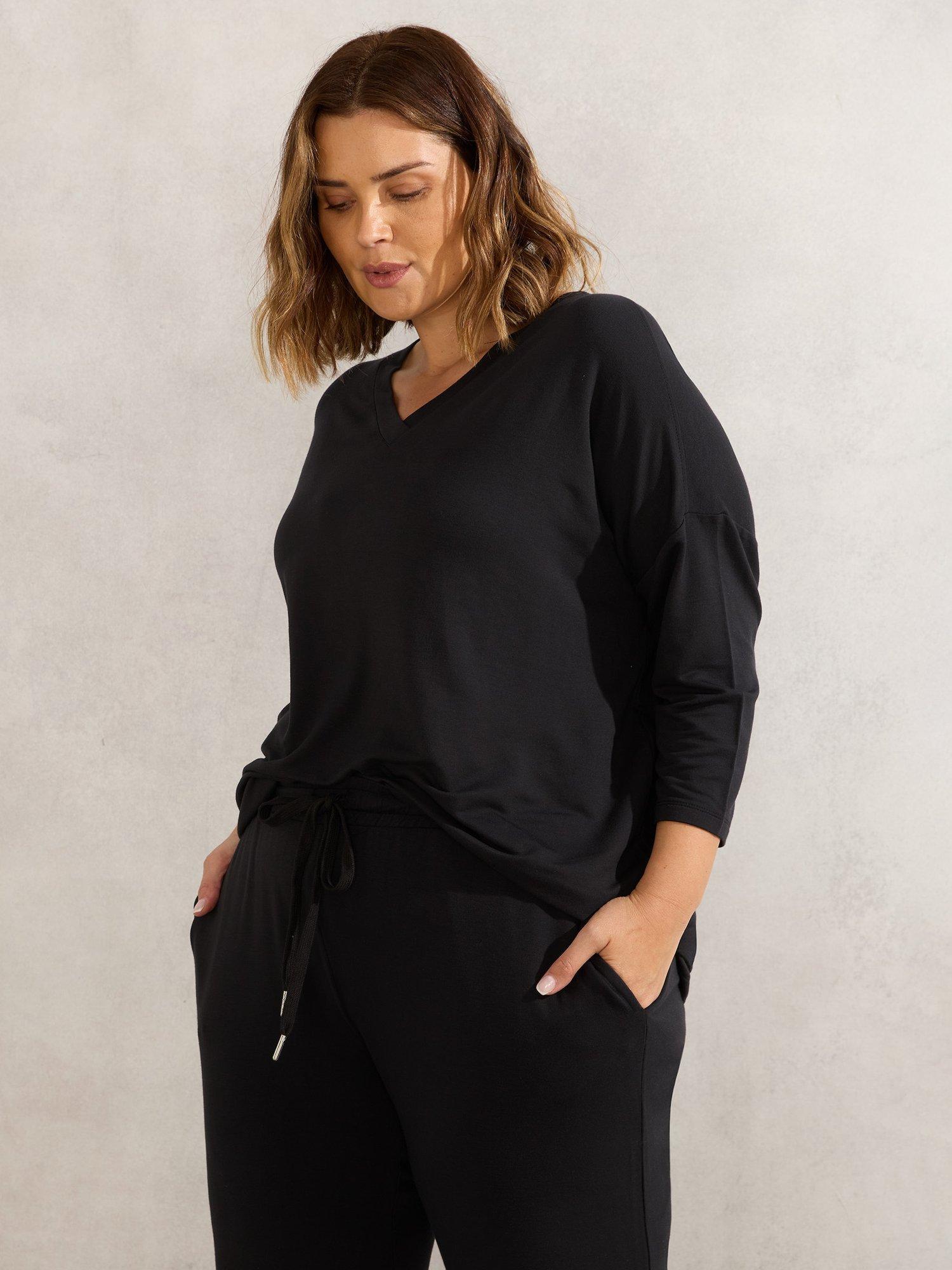 Product image 2 of 4, which shows Live Unlimited Curve Lightweight Jersey Top, Black, 12