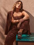 Live Unlimited Curve Linen Blend Vest, Brown