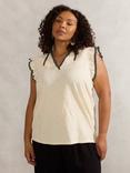 Live Unlimited Curve Flutter Trim Top, White