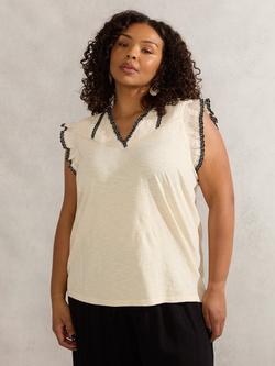 Live Unlimited Curve Flutter Trim Top, White, White