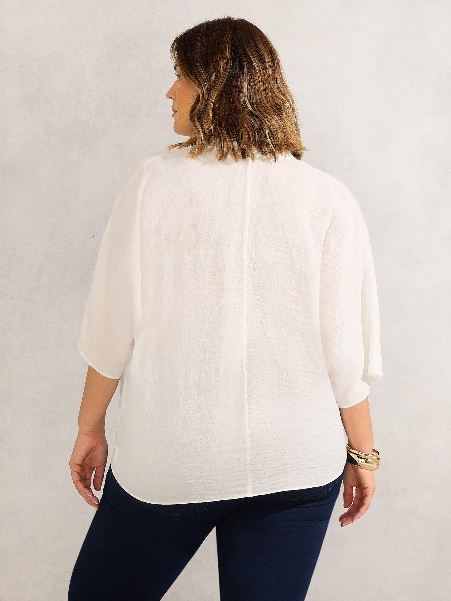 Product image 3 of 3, which shows Live Unlimited Curve Dolman Sleeve Top, White, 12