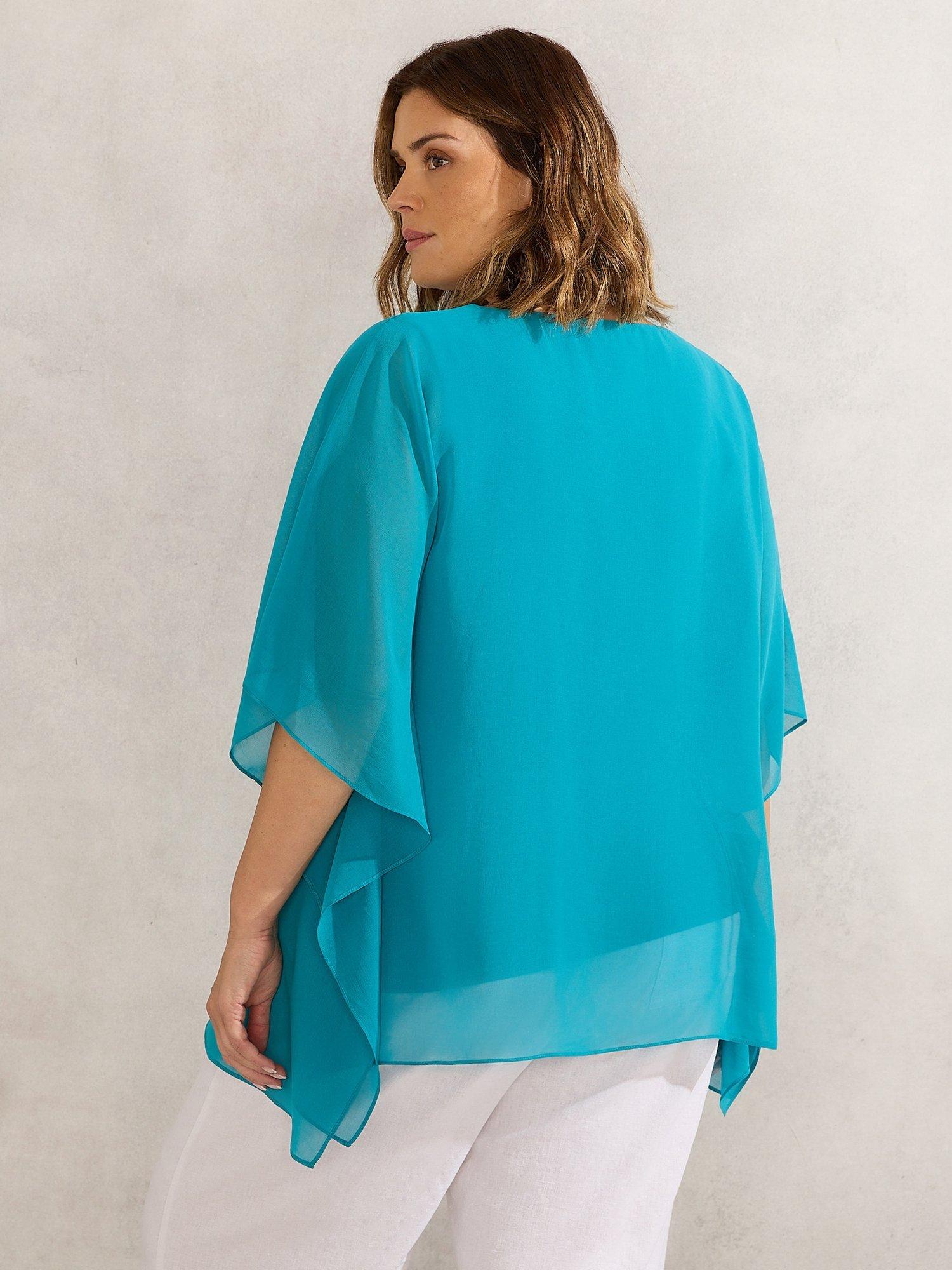 Product image 3 of 3, which shows Live Unlimited Curve Blouse, Turquoise Blue, 12