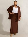 Live Unlimited Curve Linen Blend Blazer, Brown