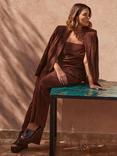 Live Unlimited Curve Linen Blend Blazer, Brown