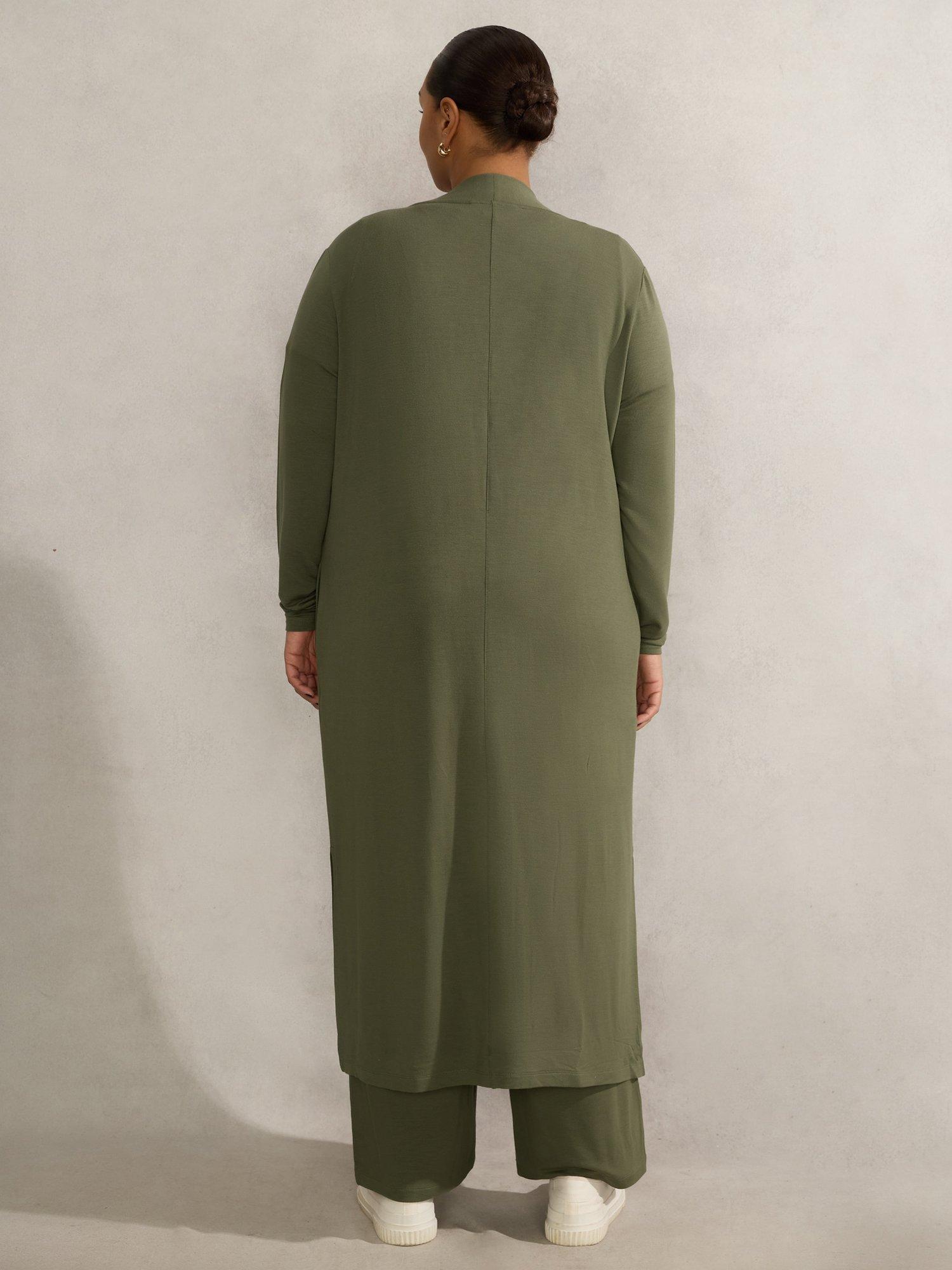 Product image 3 of 3, which shows Live Unlimited Curve Lightweight Maxi Cardigan, Green, 14