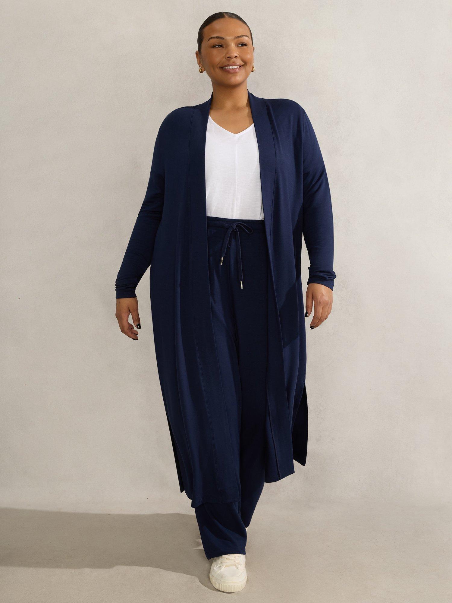 Product image 1 of 3, which shows Live Unlimited Curve Lightweight Maxi Cardigan, Blue, 12
