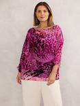 Live Unlimited Curve Animal Print Chiffon Blouse, Pink
