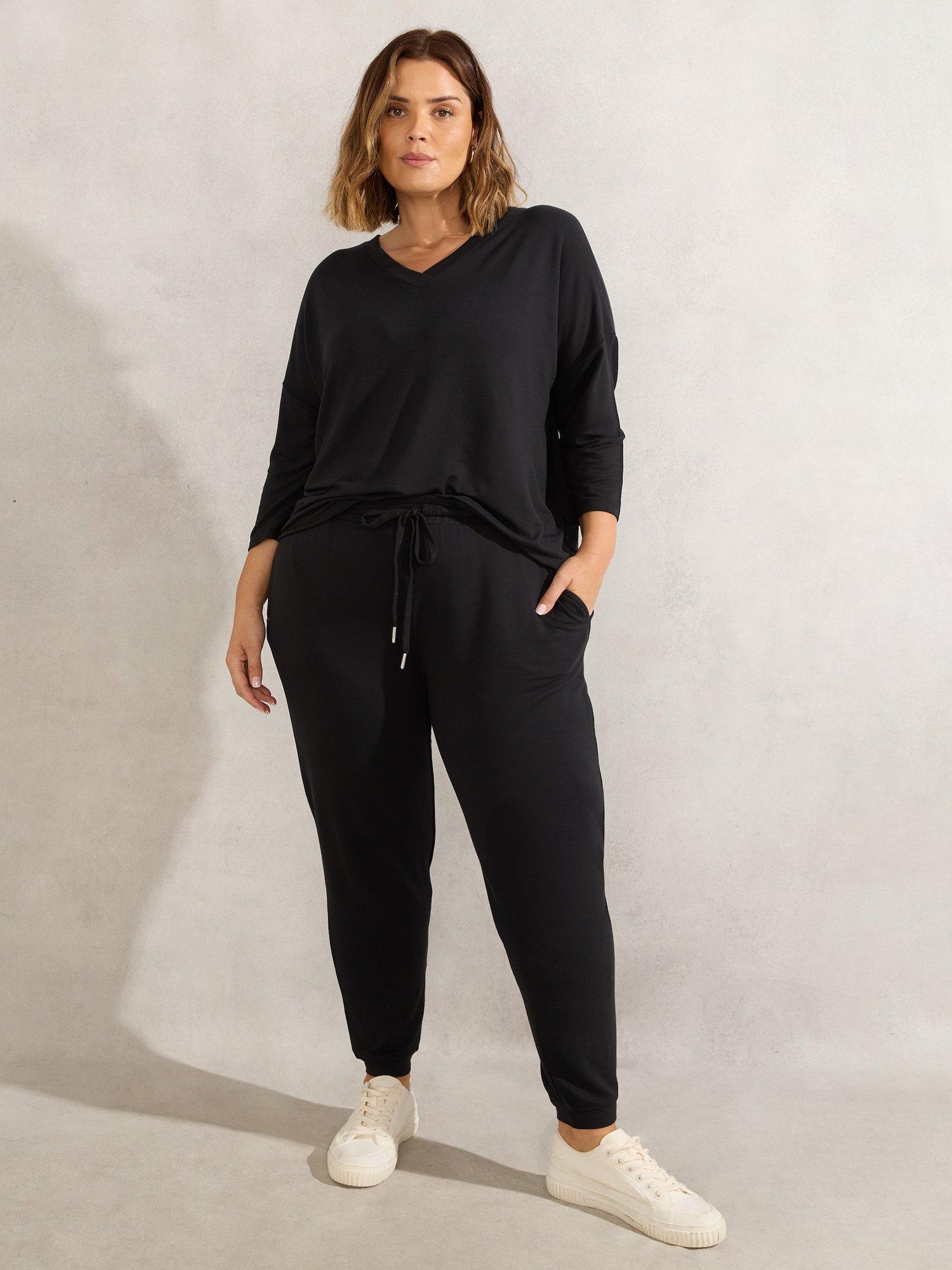 Product image 1 of 4, which shows Live Unlimited Curve Lightweight Cargo Joggers, Black, 28