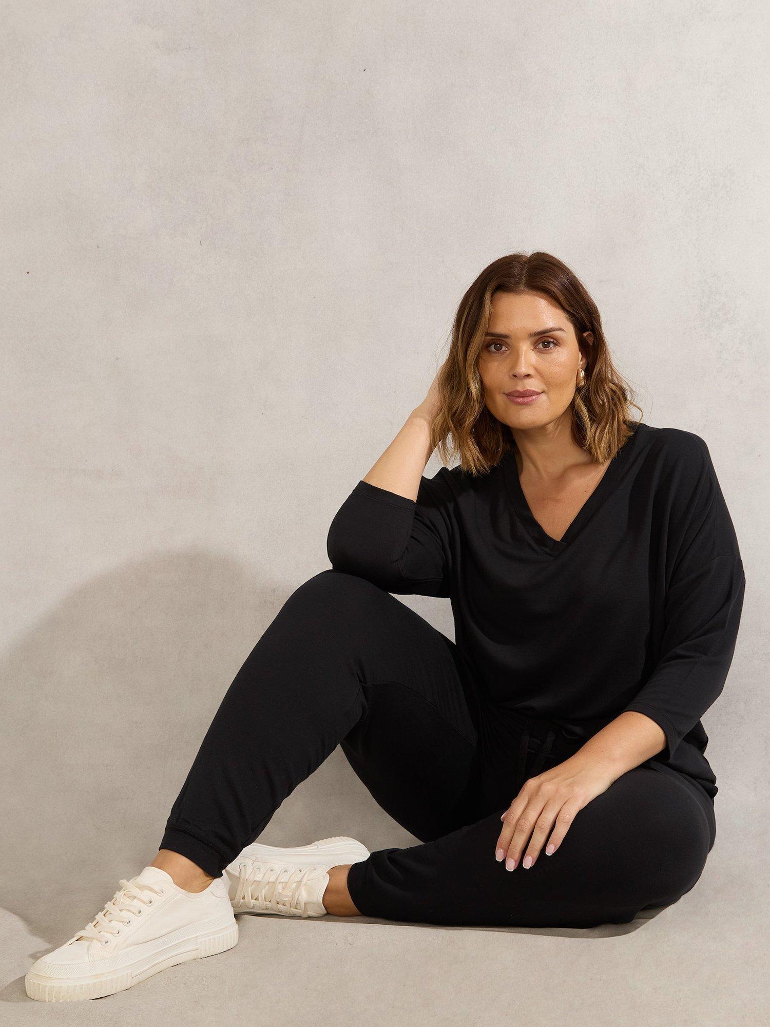 Product image 2 of 4, which shows Live Unlimited Curve Lightweight Cargo Joggers, Black, 28