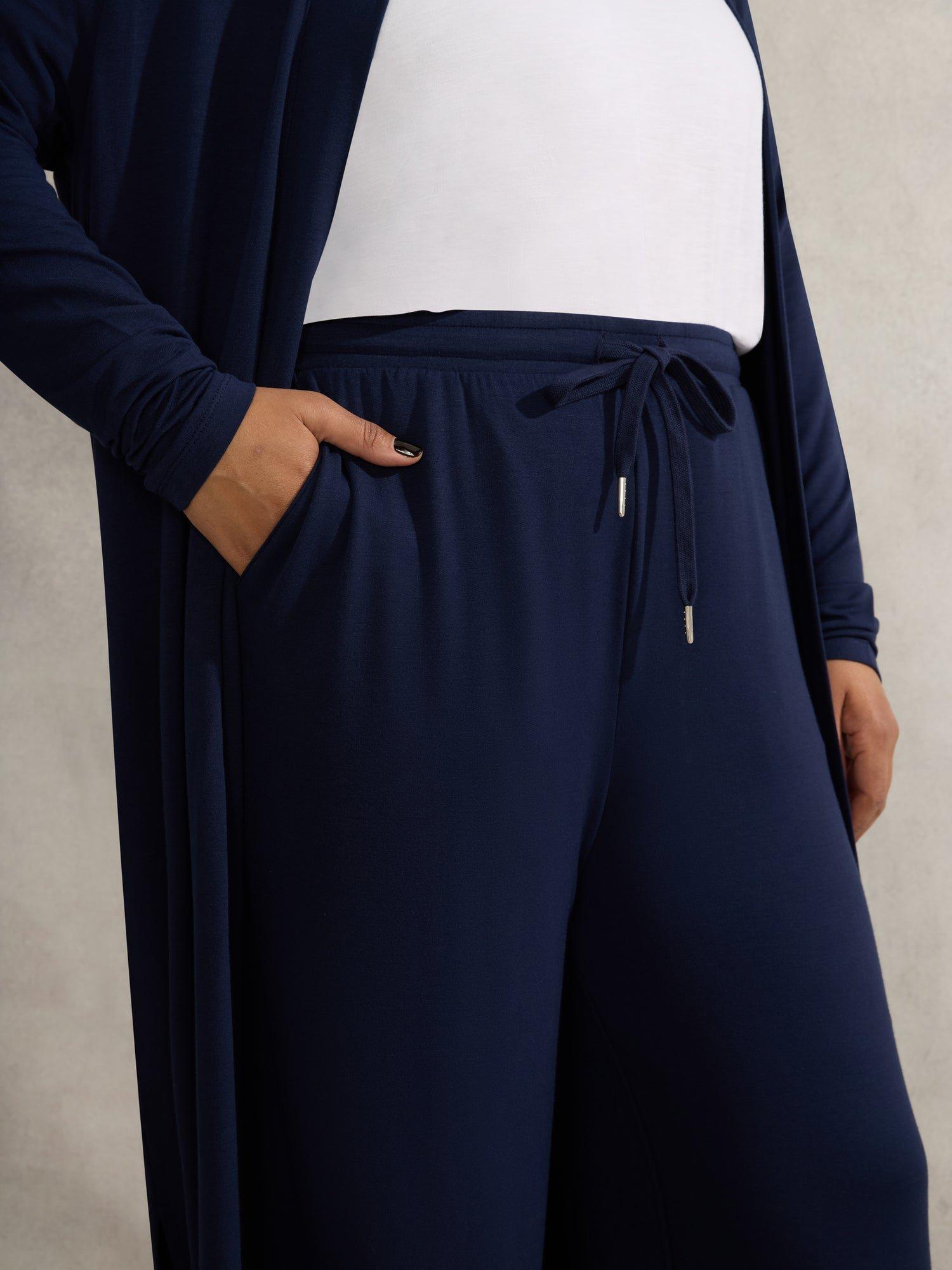 Product image 2 of 4, which shows Live Unlimited Curve Lightweight Straight Trousers, Blue, 12