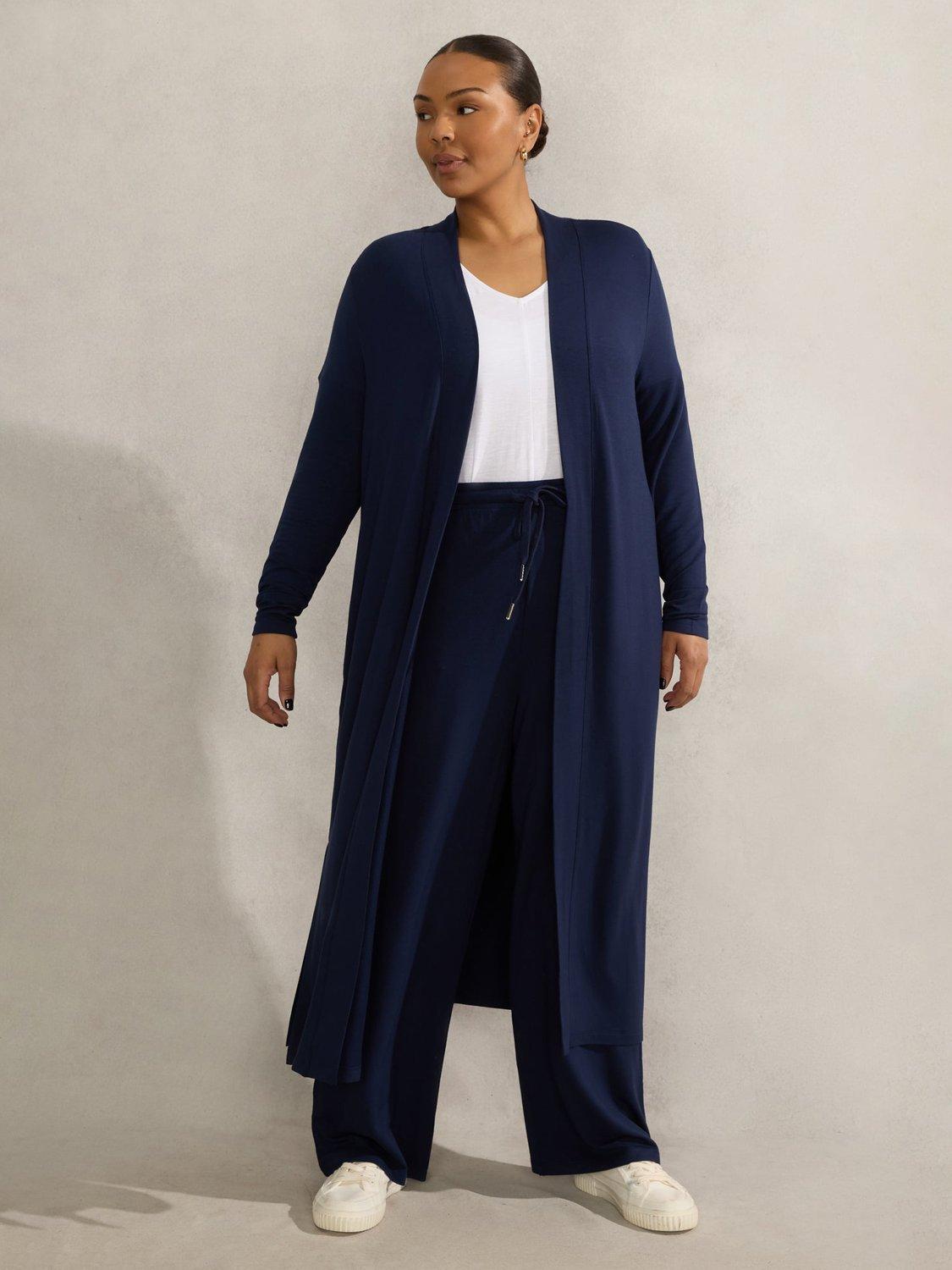 Product image 3 of 4, which shows Live Unlimited Curve Lightweight Straight Trousers, Blue, 12