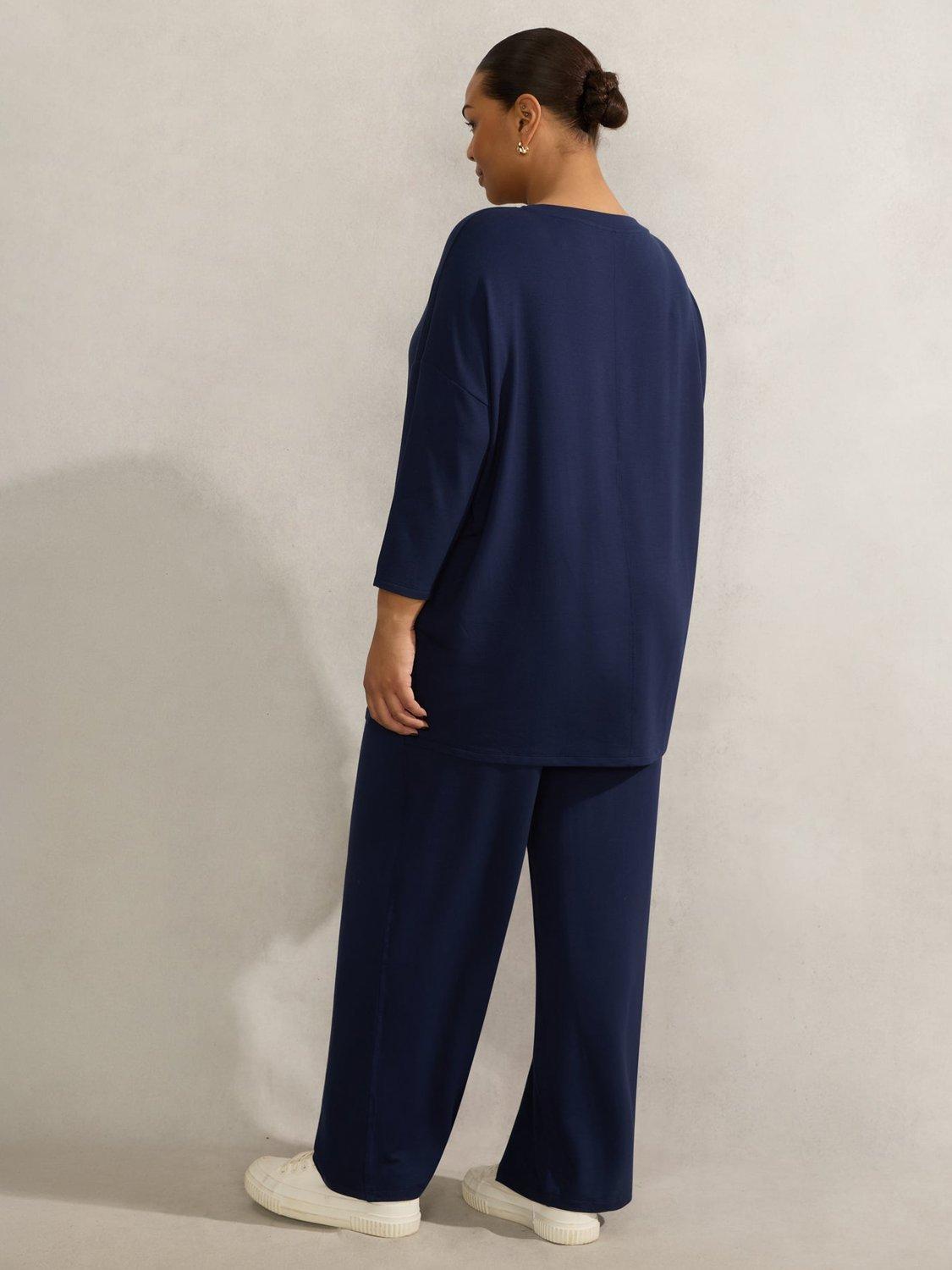 Product image 4 of 4, which shows Live Unlimited Curve Lightweight Straight Trousers, Blue, 12
