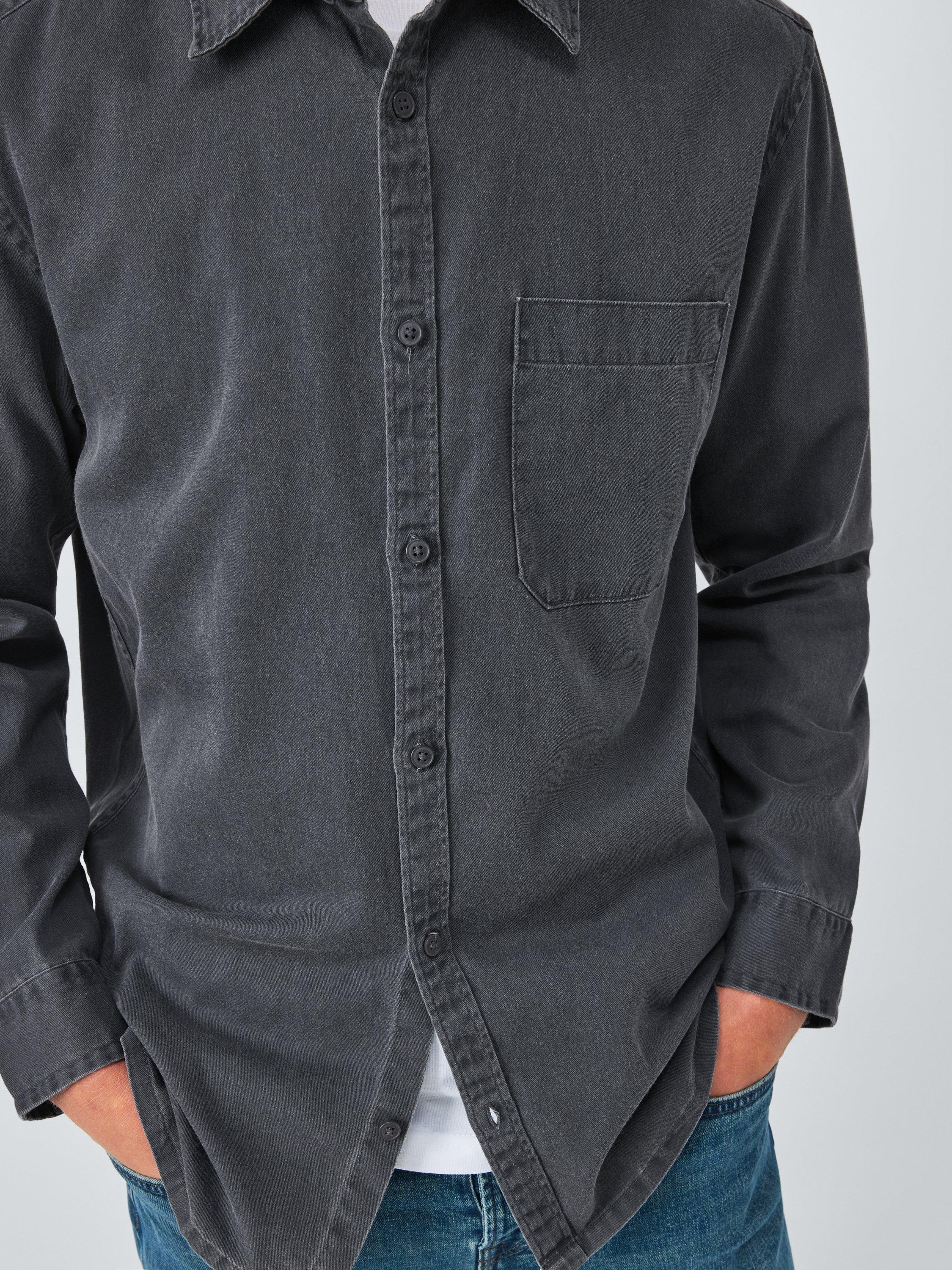 Product image 6 of 6, which shows John Lewis Regular Fit Washed Cotton Shirt, Asphalt, M