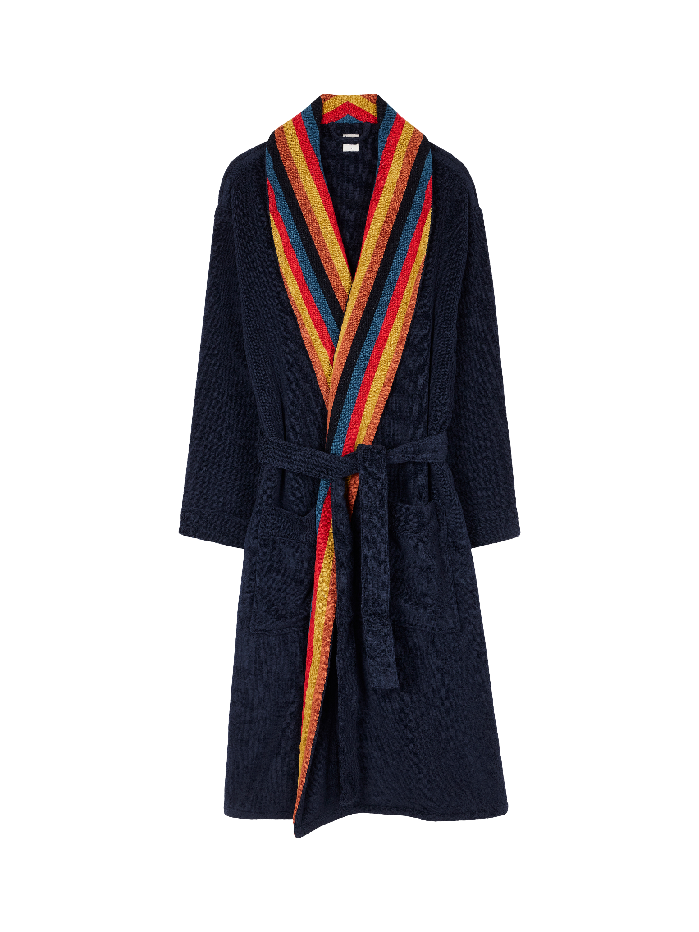Product image 1 of 4, which shows Paul Smith Artist Stripe Cotton Dressing Gown, Blue Navy, S