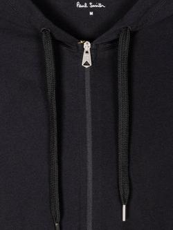 Paul Smith Artist Stripe Zip Front Cotton Hoodie, Black Black - view 2, Black Black