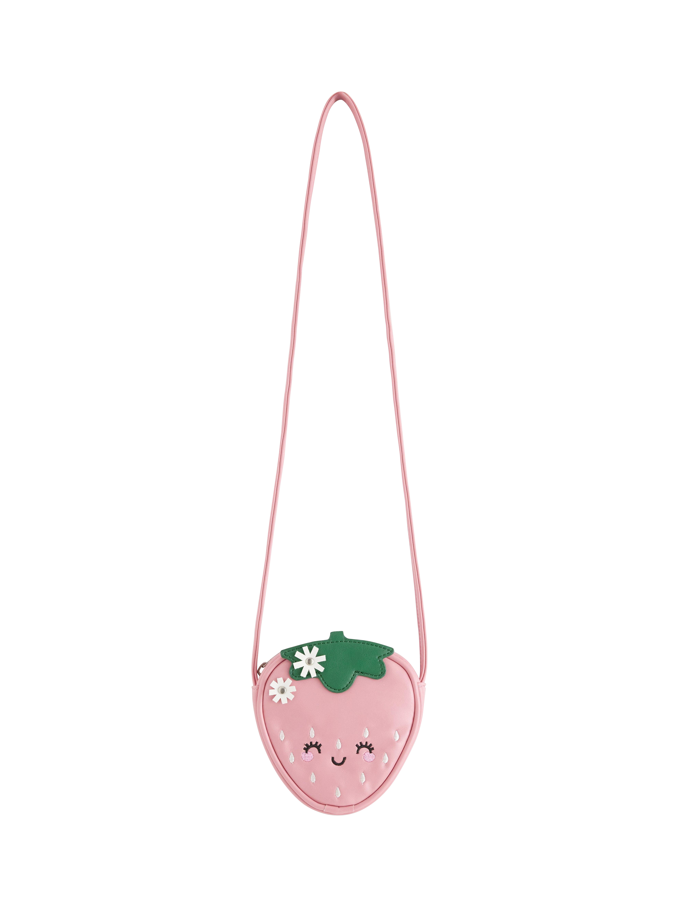 Product image 1 of 3, which shows Lindex Kids' Strawberry Shoulder Bag, Pink, One Size