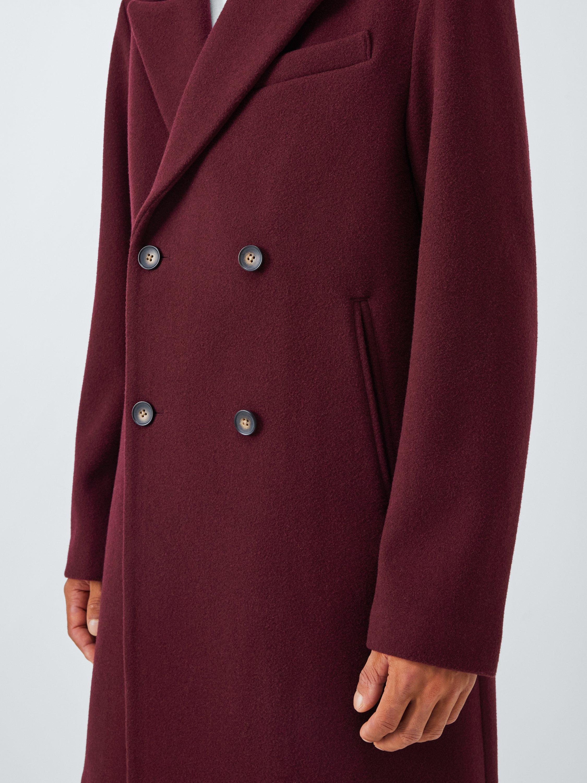 Product image 6 of 6, which shows John Lewis Double Breasted Wool Blend Overcoat, Fig, S