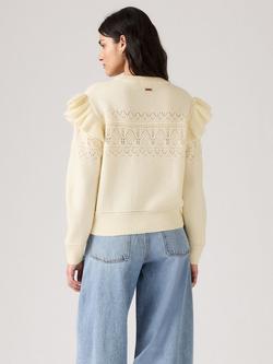 Levi's Shane Flutter Sleeve Embroidered Jumper, Tofu - view 2, Tofu