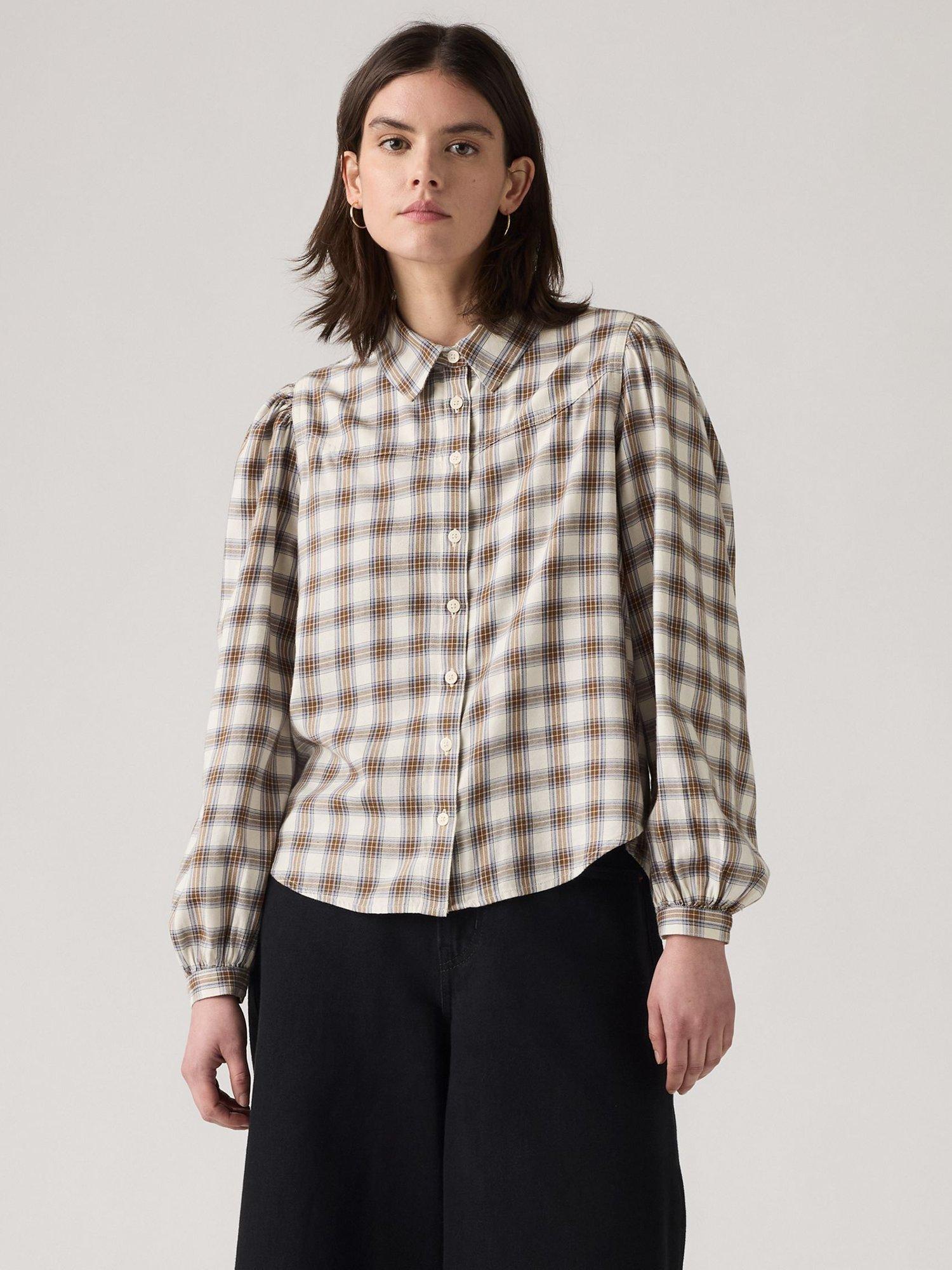 Product image 1 of 2, which shows Levi's Journey Western Check Shirt, Brown/Cream, S
