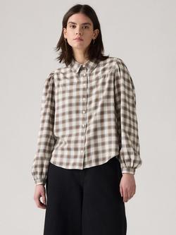 Levi's Journey Western Check Shirt, Brown/Cream, Brown/Cream