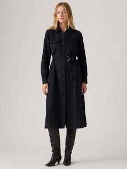 Levi's Quincey Long Sleeve Shirt Dress, Black, Black