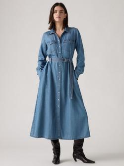 Levi's Quincey Long Sleeve Shirt Dress, Blue, Blue