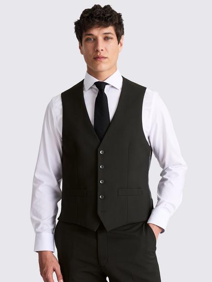 Moss Regular Fit Waistcoat, Black