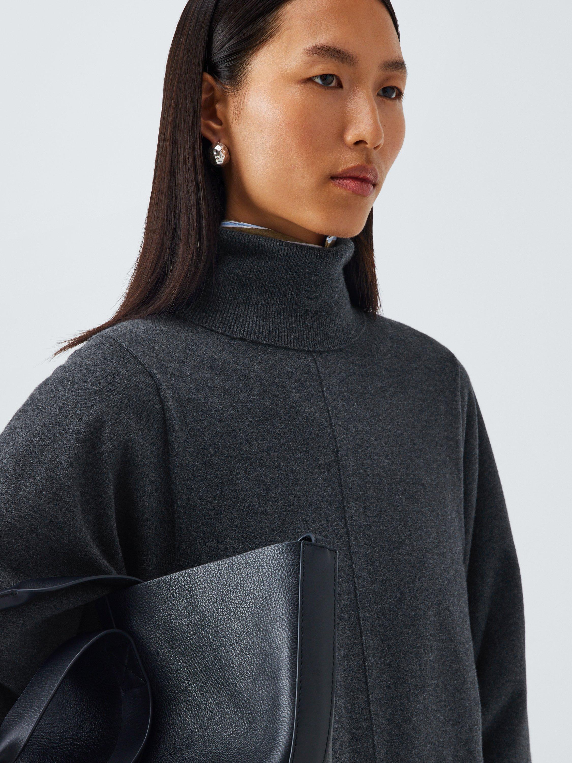 Product image 5 of 6, which shows John Lewis Turtle Neck Midi Jumper Dress, Dark Grey, S